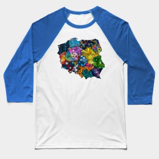 Spirograph Patterned Administrative Divisions of Poland Map Baseball T-Shirt